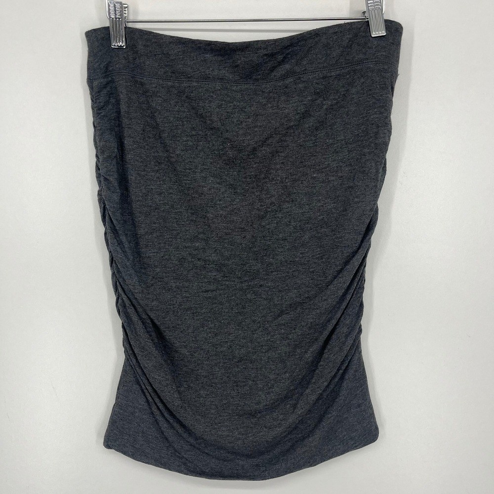Athleta Women Heather Gray Ruched Side Stretch Skirt Small Tall - Picture 4 of 11
